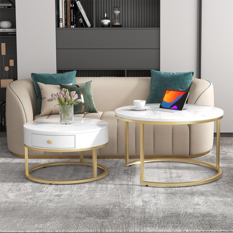 Wayfair white deals marble coffee table